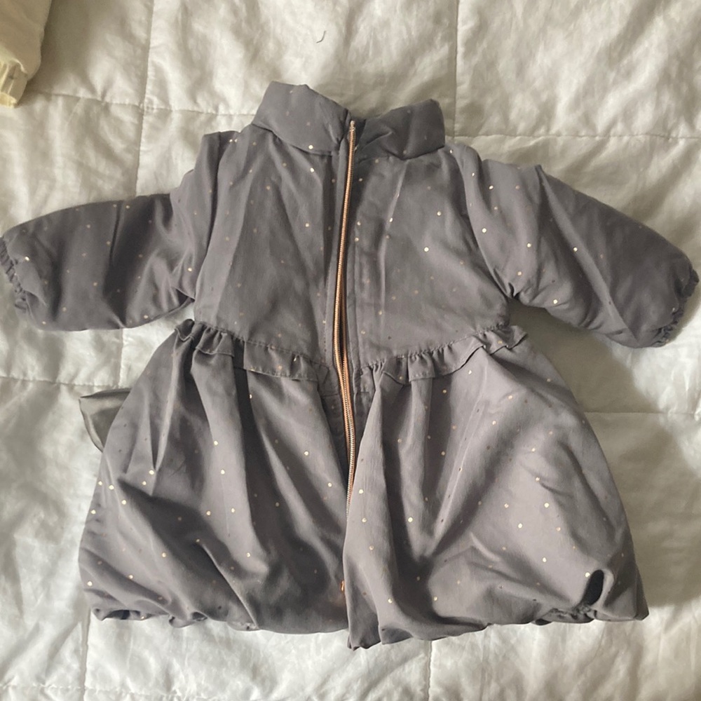 Penelope Mack//girls Grey polka dot infant jacket
